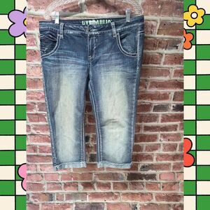 Hyoraulic Jeans 13 14 | Blue Capri Cuffed Button Pocket Y2K Casual Denim